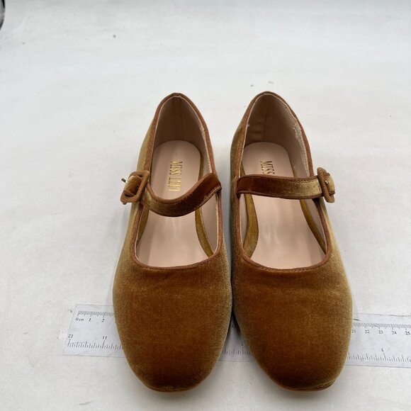miss left Women's Buckle Strap Mary Janes Classic Closed Round Toe Brown Shoes - Picture 3 of 8